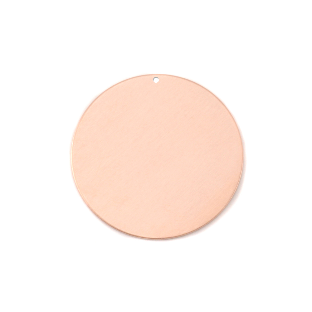 Metal Stamping Blanks Copper Round, Disc, Circle with Hole, 22mm (.87"), 24g, Pack of 5